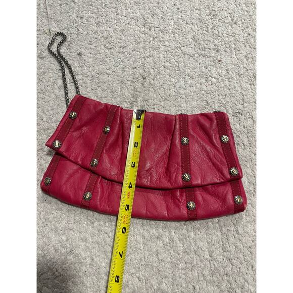 Henri Bendel Pebbled Leather Studded Wristlet Red - Picture 8 of 10